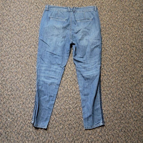 Free People Faded Pleated Trouser Denim Jeans Size 26 - Picture 12 of 15